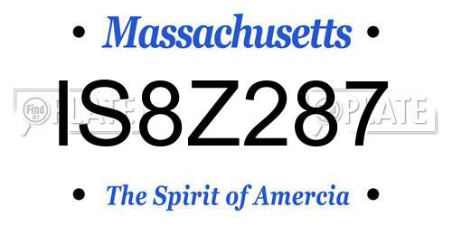 IS8Z287 Massachusetts License Plate