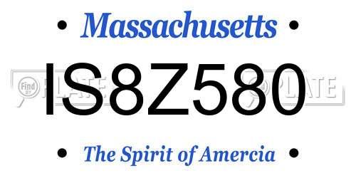 IS8Z580 Massachusetts License Plate