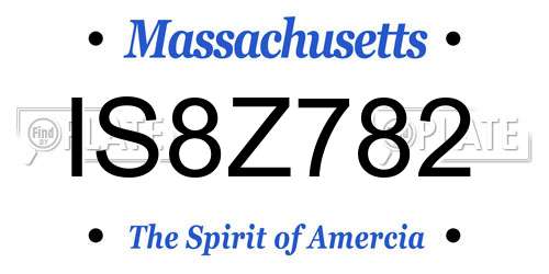 IS8Z782 Massachusetts License Plate