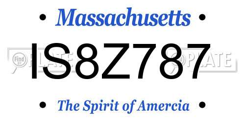 IS8Z787 Massachusetts License Plate