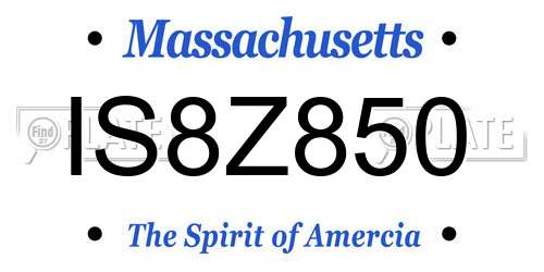 IS8Z850 Massachusetts License Plate