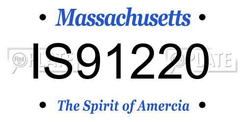 IS91220 Massachusetts License Plate