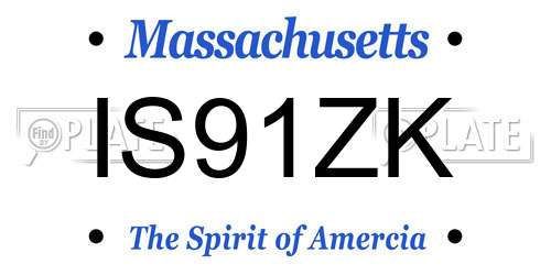 IS91ZK Massachusetts License Plate
