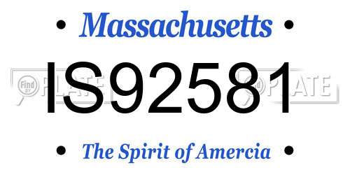 IS92581 Massachusetts License Plate