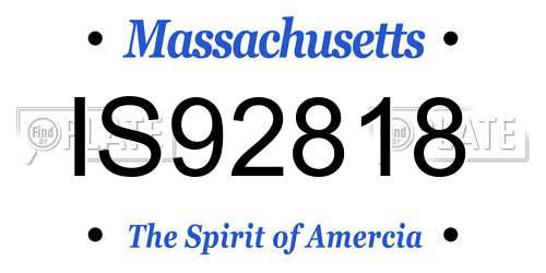 IS92818 Massachusetts License Plate