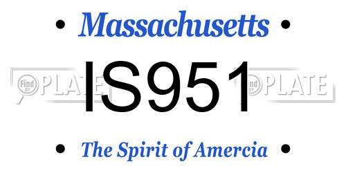 IS951 Massachusetts License Plate