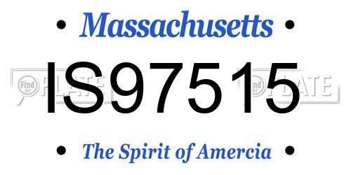 IS97515 Massachusetts License Plate