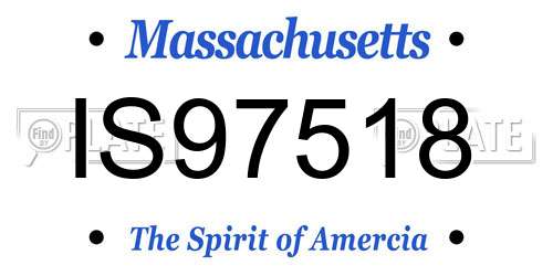 IS97518 Massachusetts License Plate