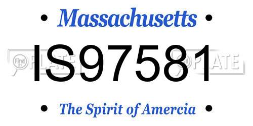 IS97581 Massachusetts License Plate