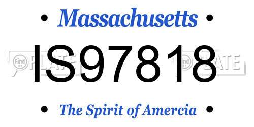 IS97818 Massachusetts License Plate