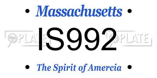 IS992 Massachusetts License Plate