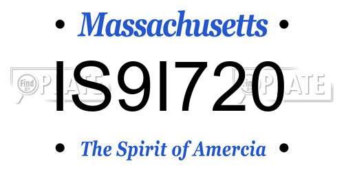 IS9I720 Massachusetts License Plate