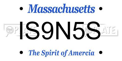 IS9N5S Massachusetts License Plate