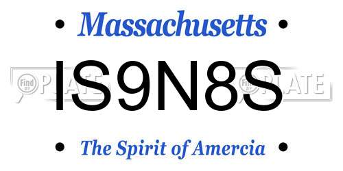 IS9N8S Massachusetts License Plate