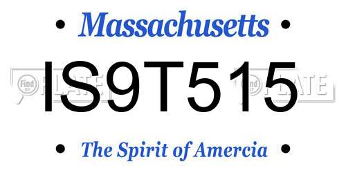 IS9T515 Massachusetts License Plate