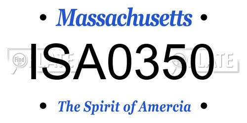 ISA0350 Massachusetts License Plate
