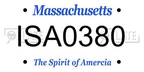 ISA0380 Massachusetts License Plate