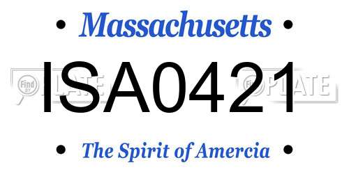 ISA0421 Massachusetts License Plate
