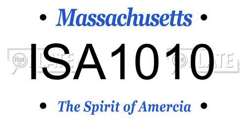 ISA1010 Massachusetts License Plate