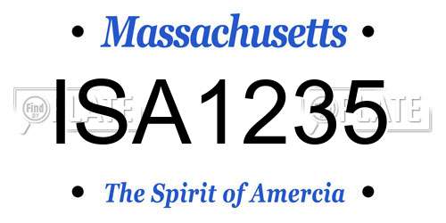 ISA1235 Massachusetts License Plate