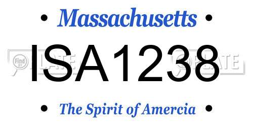ISA1238 Massachusetts License Plate