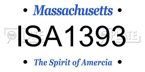 ISA1393 Massachusetts License Plate