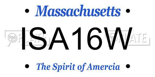 ISA16W Massachusetts License Plate