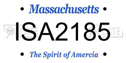 ISA2185 Massachusetts License Plate