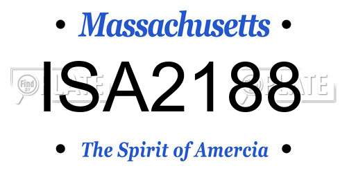 ISA2188 Massachusetts License Plate