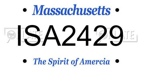 ISA2429 Massachusetts License Plate