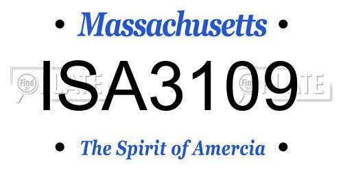 ISA3109 Massachusetts License Plate