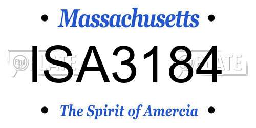 ISA3184 Massachusetts License Plate