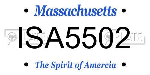 ISA5502 Massachusetts License Plate