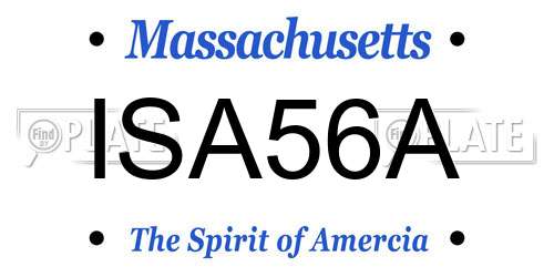 ISA56A Massachusetts License Plate