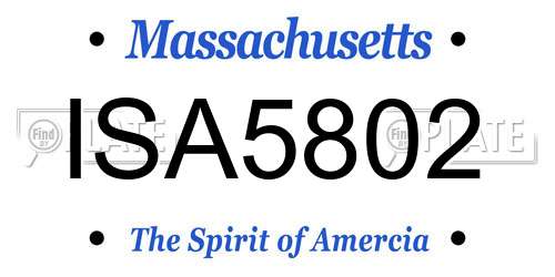 ISA5802 Massachusetts License Plate