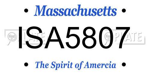 ISA5807 Massachusetts License Plate