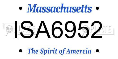 ISA6952 Massachusetts License Plate