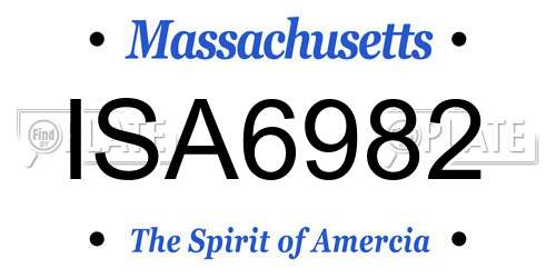 ISA6982 Massachusetts License Plate