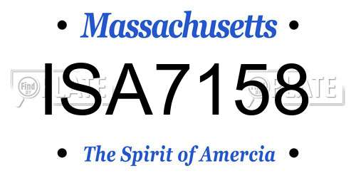 ISA7158 Massachusetts License Plate