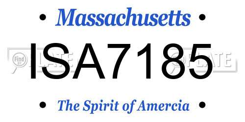 ISA7185 Massachusetts License Plate