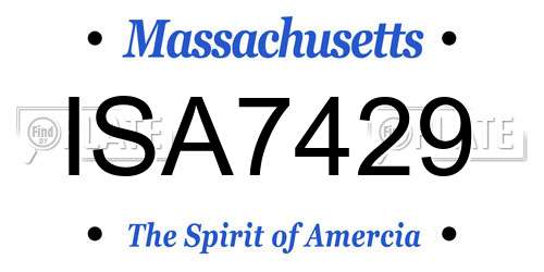 ISA7429 Massachusetts License Plate