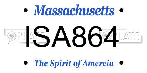 ISA864 Massachusetts License Plate