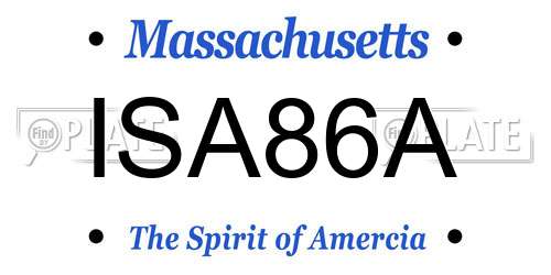 ISA86A Massachusetts License Plate