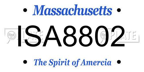 ISA8802 Massachusetts License Plate