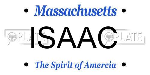 ISAAC Massachusetts License Plate