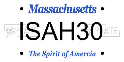 ISAH30 Massachusetts License Plate