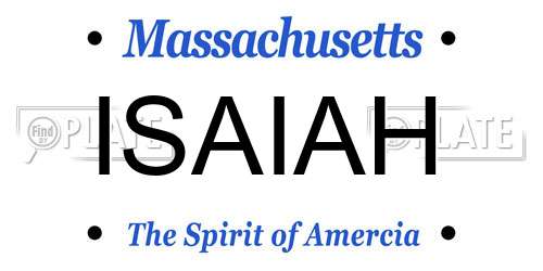 ISAIAH Massachusetts License Plate
