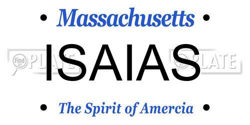 ISAIAS Massachusetts License Plate