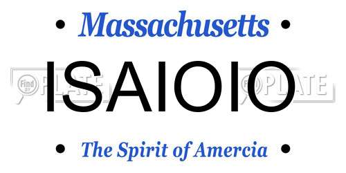 ISAIOIO Massachusetts License Plate