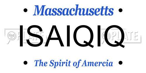 ISAIQIQ Massachusetts License Plate